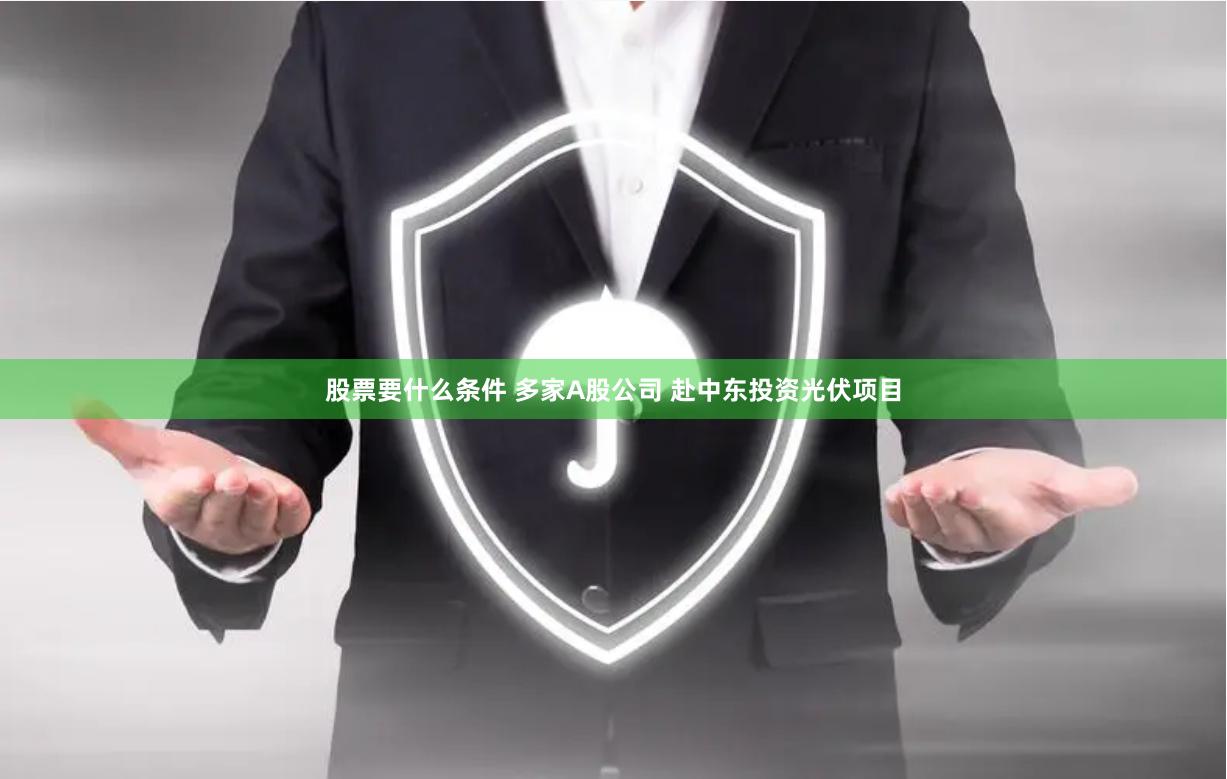 股票要什么条件 多家A股公司 赴中东投资光伏项目